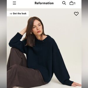 ⭐️Reformation Cove Navy Cashmere Sweater S